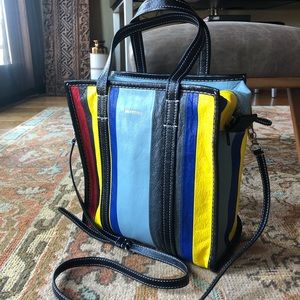 Balenciaga Bazar Shopper Small Striped Tote